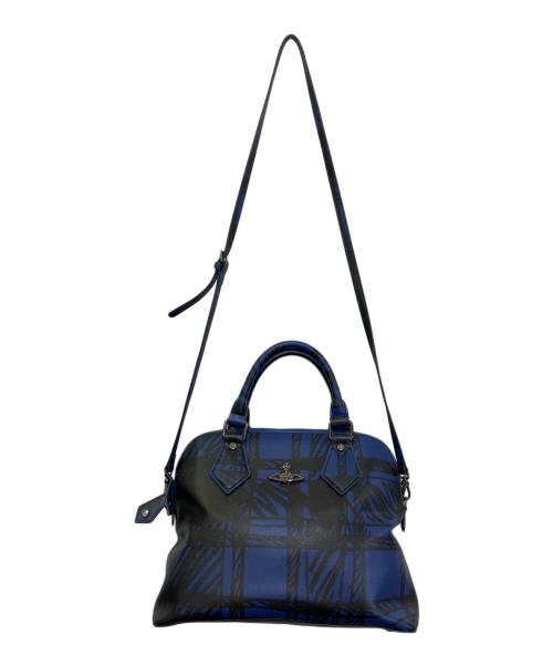 Vivienne Westwood ANGLOMANIA（ヴィヴィアンウエストウッドアングロマニア）Vivienne Westwood ANGLOMANIA (ヴィヴィアンウエストウッドアングロマニア) オーブロゴ2WAYバッグ ブルーの古着・服飾アイテム