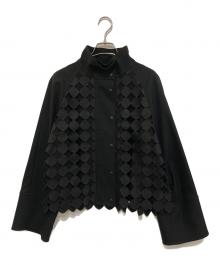 ADORE（アドーア）の古着「サークルレーススタンドカラージャケット」｜ブラック