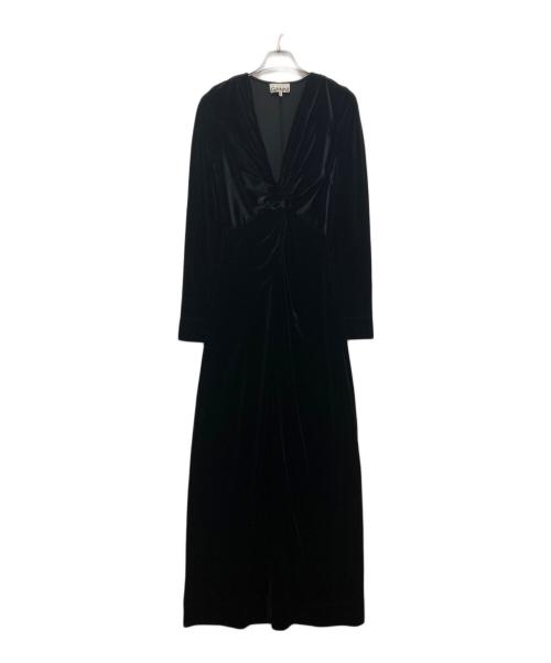 GANNI（ガニー）GANNI (ガニー) ベルベットワンピース ブラック サイズ:32の古着・服飾アイテム