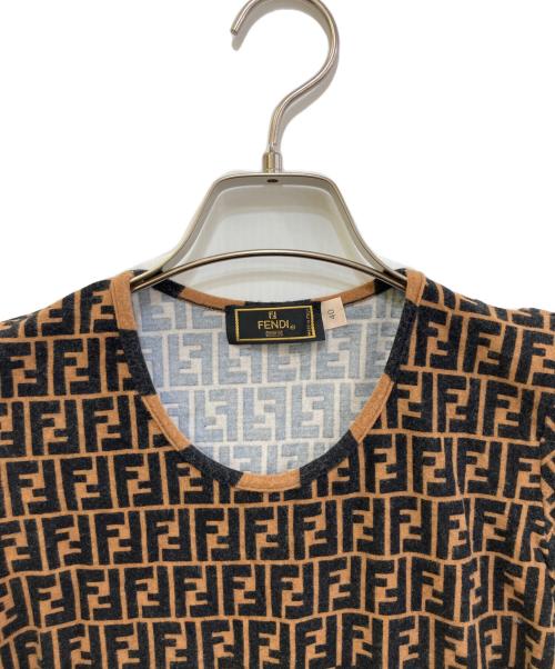 FENDI（フェンディ）FENDI (フェンディ) ズッカ総柄Tシャツ ブラウン サイズ:40の古着・服飾アイテム