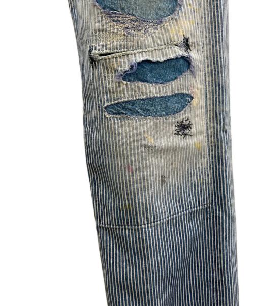 KAPITAL（キャピタル）KAPITAL (キャピタル) ヴィンテージ加工ヒッコリーパンツ インディゴ サイズ:34の古着・服飾アイテム