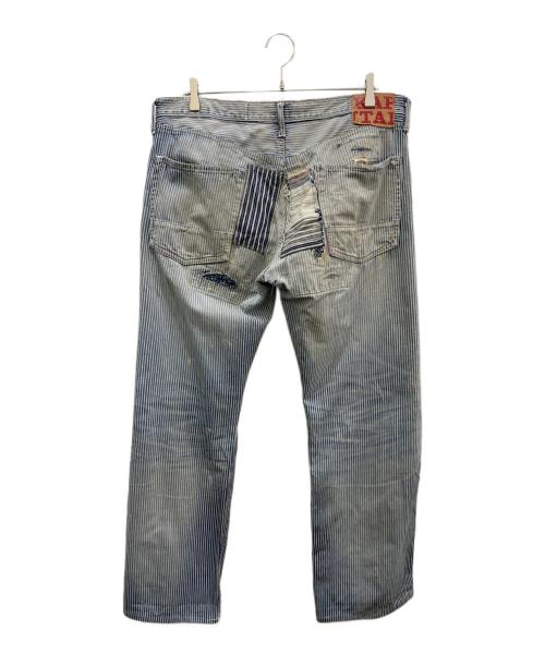 KAPITAL（キャピタル）KAPITAL (キャピタル) ヴィンテージ加工ヒッコリーパンツ インディゴ サイズ:34の古着・服飾アイテム