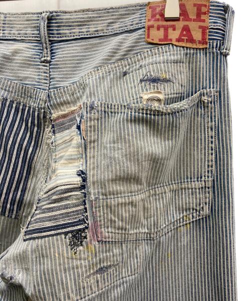 KAPITAL（キャピタル）KAPITAL (キャピタル) ヴィンテージ加工ヒッコリーパンツ インディゴ サイズ:34の古着・服飾アイテム