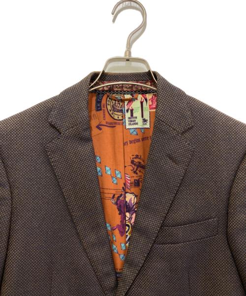 ETRO（エトロ）ETRO (エトロ) 裏地総柄2Bジャケット ブラウン サイズ:46の古着・服飾アイテム