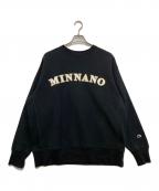 Champion REVERSE WEAVE×MINNANOチャンピオン リバース ウィーブ×ミンナノ）の古着「コラボプリントスウェット」｜ブラック