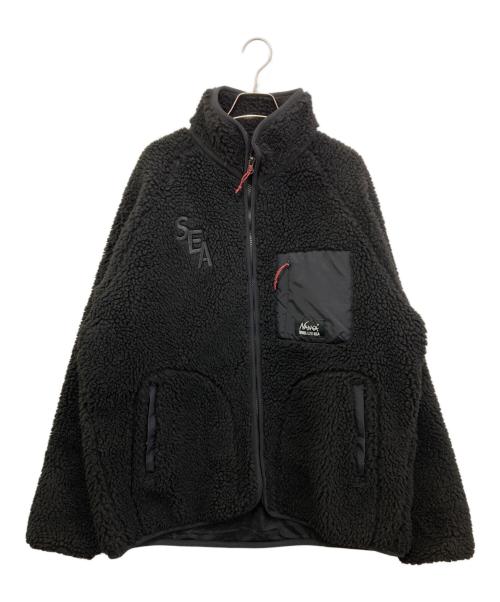 NANGA（ナンガ）NANGA (ナンガ) WIND AND SEA (ウィンダンシー) BOA FLEECE JACKET ブラック サイズ:Lの古着・服飾アイテム
