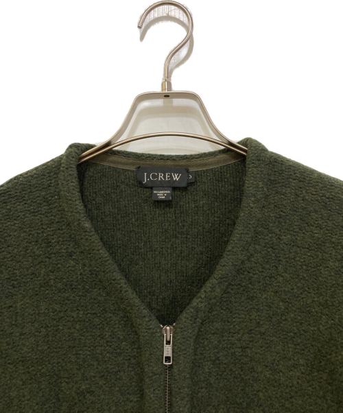 J.CREW（ジェイクルー）J.CREW (ジェイクルー) 90's ジップアップニットジャケット オリーブ サイズ:Lの古着・服飾アイテム