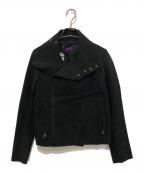 Y'sワイズ）の古着「スエードタッチライダースジャケット」｜ブラック