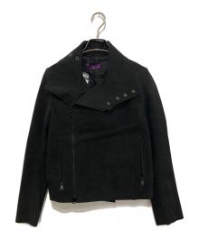 Y's（ワイズ）の古着「スエードタッチライダースジャケット」｜ブラック
