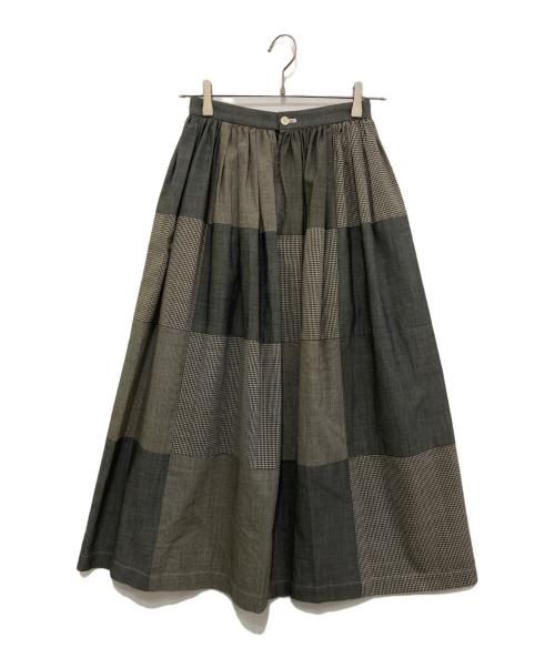 tricot COMME des GARCONS（トリココムデギャルソン）tricot COMME des GARCONS (トリココムデギャルソン) チェック切替スカート　TS-10024S グレー サイズ:Sの古着・服飾アイテム