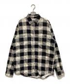 stussyステューシー）の古着「00's 裏サーマルタイガーカモチェックシャツ」｜ブラック