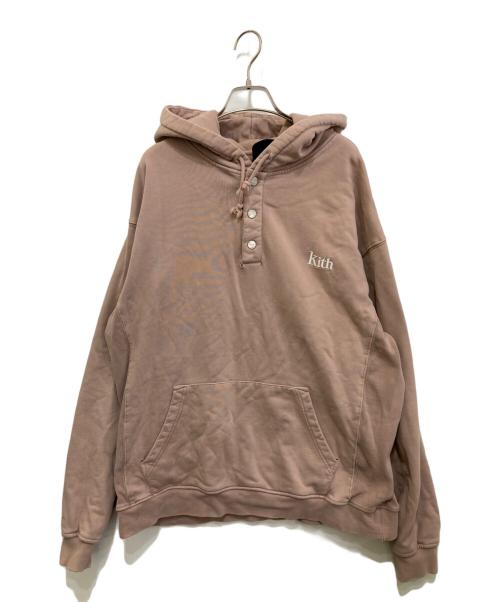 KITH（キス）KITH (キス) Wilson Williams IV Hoodie ハーフボタンパーカー ピンク サイズ:XLの古着・服飾アイテム