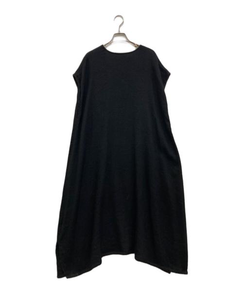 tamaki niime（タマキ ニイメ）tamaki niime (タマキ ニイメ) アルパカコットンノースリーブワンピース ブラック サイズ:Ｆの古着・服飾アイテム