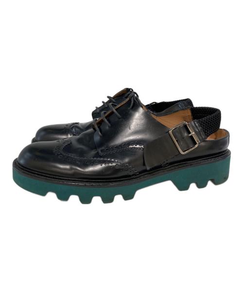 EMPORIO ARMANI（エンポリオアルマーニ）EMPORIO ARMANI (エンポリオアルマーニ) ウイングチップレザーシューズ ブラック サイズ:8の古着・服飾アイテム