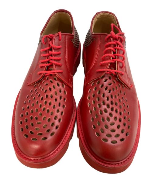 EMPORIO ARMANI（エンポリオアルマーニ）EMPORIO ARMANI (エンポリオアルマーニ) カットワークスタッズレザーシューズ　X4C437 レッド サイズ:7の古着・服飾アイテム