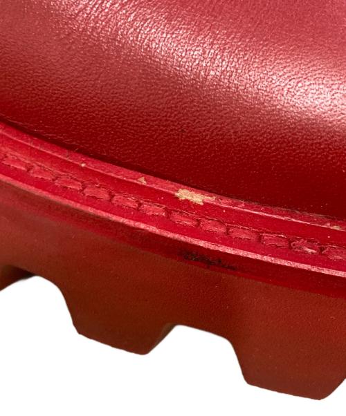 EMPORIO ARMANI（エンポリオアルマーニ）EMPORIO ARMANI (エンポリオアルマーニ) カットワークスタッズレザーシューズ　X4C437 レッド サイズ:7の古着・服飾アイテム