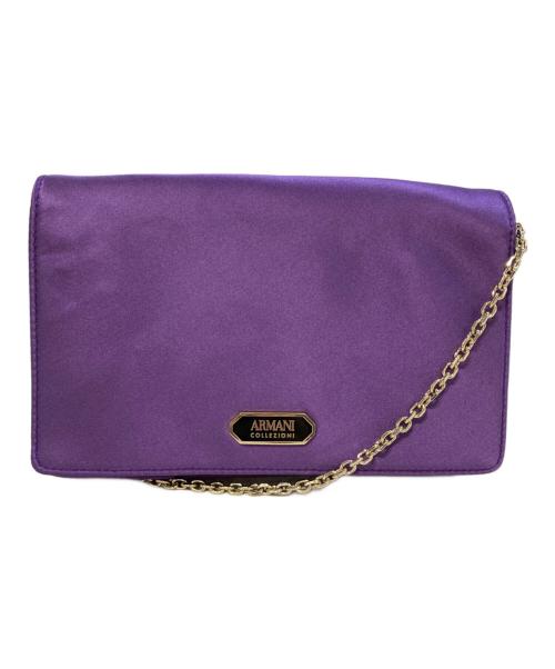 ARMANI COLLEZIONI（アルマーニ コレツィオーニ）ARMANI COLLEZIONI (アルマーニ コレツィオーニ) サテンショルダーバッグ パープル 未使用品の古着・服飾アイテム