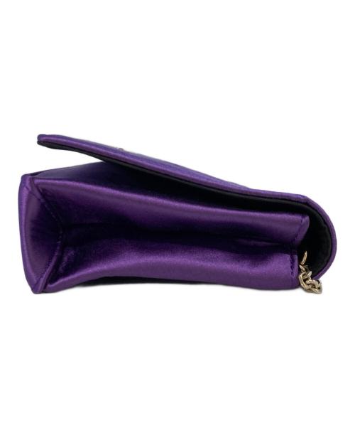 ARMANI COLLEZIONI（アルマーニ コレツィオーニ）ARMANI COLLEZIONI (アルマーニ コレツィオーニ) サテンショルダーバッグ パープル 未使用品の古着・服飾アイテム