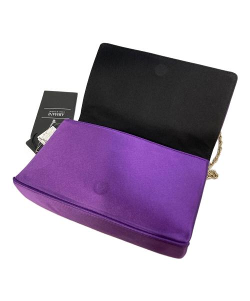 ARMANI COLLEZIONI（アルマーニ コレツィオーニ）ARMANI COLLEZIONI (アルマーニ コレツィオーニ) サテンショルダーバッグ パープル 未使用品の古着・服飾アイテム