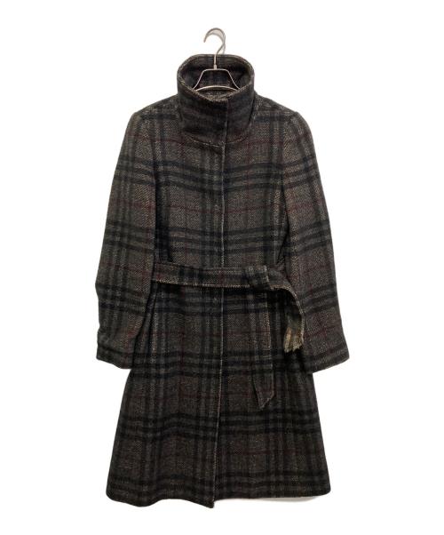 BURBERRY LONDON（バーバリーロンドン）BURBERRY LONDON (バーバリーロンドン) ノバチェックウールコート ブラック サイズ:6の古着・服飾アイテム