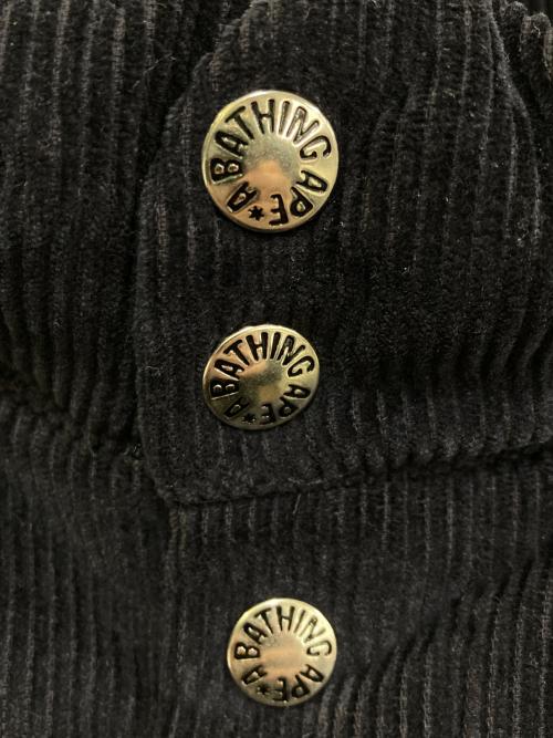 A BATHING APE（ア ベイシング エイプ）A BATHING APE (ア ベイシング エイプ) CORDUROY CLASSIC DOWN JACKET ネイビー サイズ:XLの古着・服飾アイテム