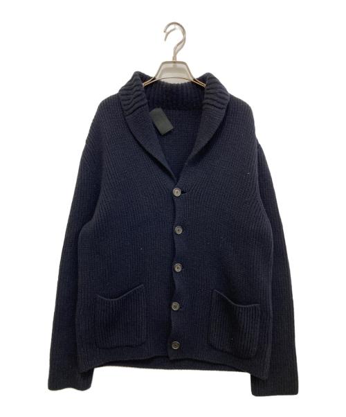 PRADA（プラダ）PRADA (プラダ) ウールカシミヤショールカラーニットカーディガン ネイビー サイズ:50の古着・服飾アイテム