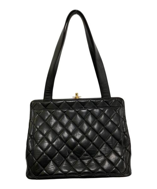 CHANEL（シャネル）CHANEL (シャネル) マトラッセがま口トートバッグ ブラックの古着・服飾アイテム