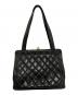 CHANEL (シャネル) マトラッセがま口トートバッグ ブラック：150000円