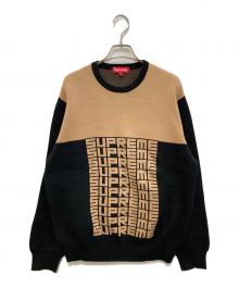 SUPREME（シュプリーム）の古着「Logo Repeat Sweater」｜ブラック×ブラウン