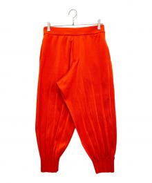 ISSEY MIYAKE MEN（イッセイミヤケメン）の古着「プリーツニットパンツ　ME93KF198」｜オレンジ