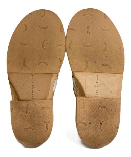 PETERSON STOOP（ピーターソン ストゥ―プ）PETERSON STOOP (ピーターソン ストゥ―プ) 再構築レザーミュール ホワイト サイズ:41の古着・服飾アイテム