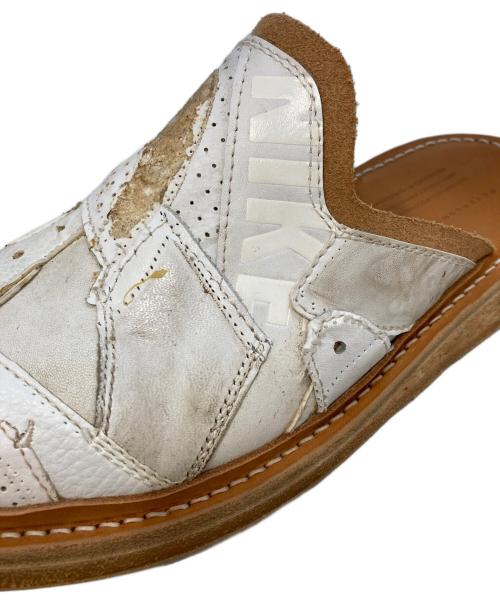 PETERSON STOOP（ピーターソン ストゥ―プ）PETERSON STOOP (ピーターソン ストゥ―プ) 再構築レザーミュール ホワイト サイズ:41の古着・服飾アイテム