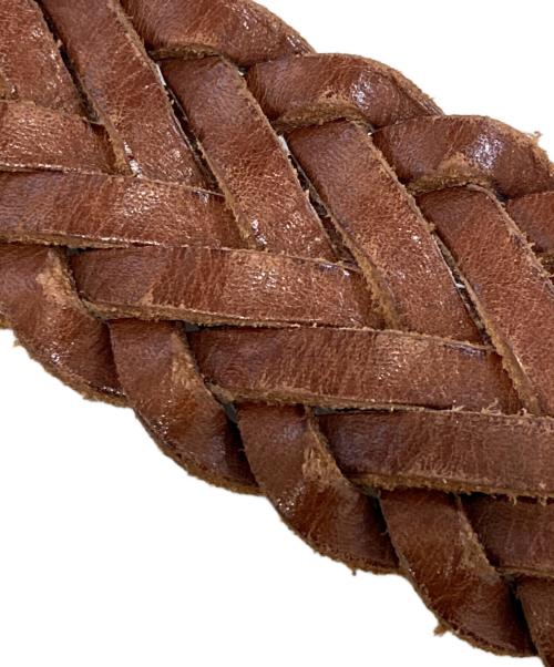 J&M DAVIDSON（ジェイ＆エム デヴィッドソン）J&M DAVIDSON (ジェイ＆エム デヴィッドソン) 編み込みレザーベルト ブラウンの古着・服飾アイテム