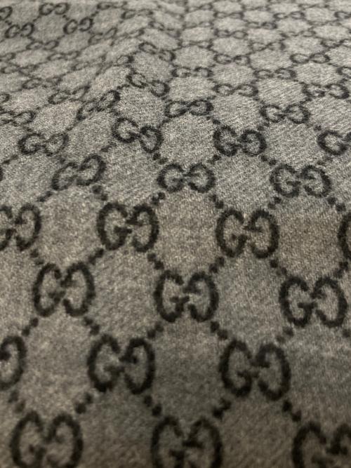 GUCCI（グッチ）GUCCI (グッチ) GG ジャガードウールマフラー　391246 ブラックの古着・服飾アイテム