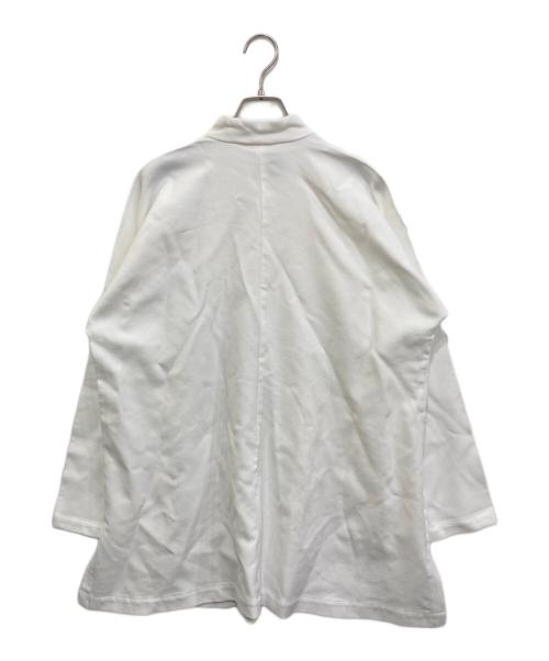 BLACK COMME des GARCONS（ブラックコムデギャルソン）BLACK COMME des GARCONS (ブラックコムデギャルソン) バンドカラープルオーバーデザインシャツ ホワイト サイズ:Lの古着・服飾アイテム