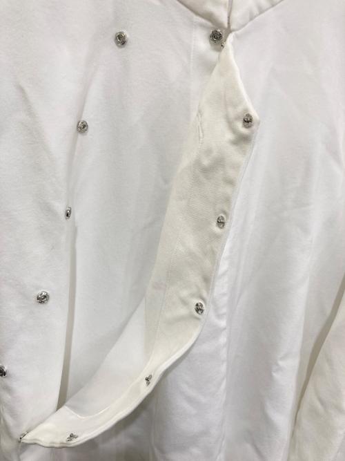 BLACK COMME des GARCONS（ブラックコムデギャルソン）BLACK COMME des GARCONS (ブラックコムデギャルソン) バンドカラープルオーバーデザインシャツ ホワイト サイズ:Lの古着・服飾アイテム