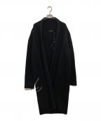 Y'sワイズ）の古着「線画ロングウールカーディガン」｜ブラック