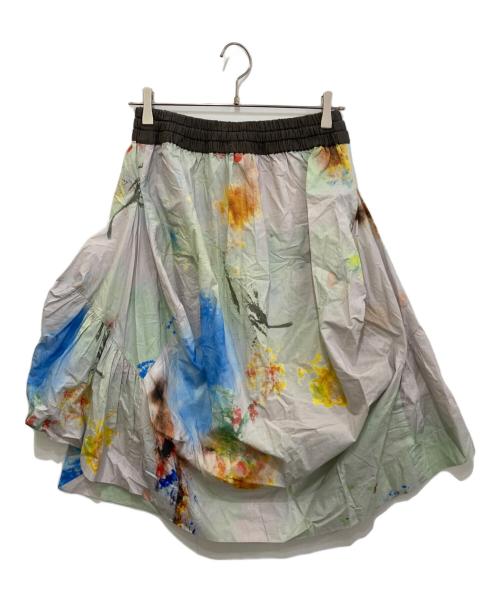 Vivienne Westwood（ヴィヴィアンウエストウッド）Vivienne Westwood (ヴィヴィアンウエストウッド) ペインティングデザインインスカート　15-01-291010 グレー サイズ:38の古着・服飾アイテム