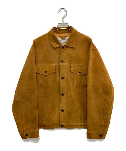 SEVESKIG（セヴシグ）SEVESKIG (セヴシグ) BACK SIDE 557 JKT/カウレザースエードジャケット マスタード サイズ:Lの古着・服飾アイテム