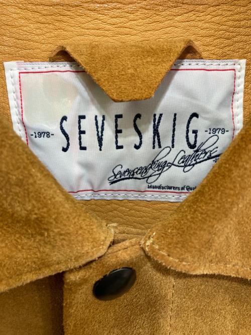 SEVESKIG（セヴシグ）SEVESKIG (セヴシグ) BACK SIDE 557 JKT/カウレザースエードジャケット マスタード サイズ:Lの古着・服飾アイテム