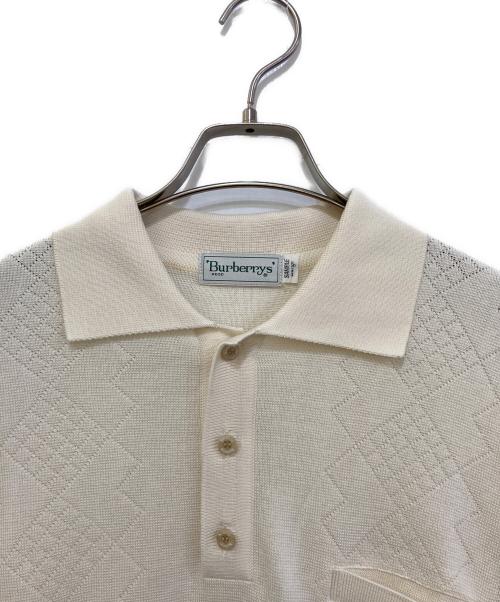 Burberry's（バーバリーズ）Burberry's (バーバリーズ) ニットポロシャツ ホワイト サイズ:Lの古着・服飾アイテム