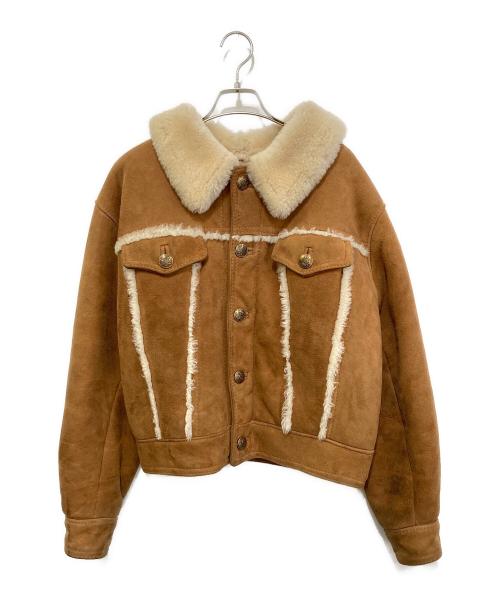 US（ユーエス）US (ユーエス) リアルムートンジャケット ベージュ サイズ:Lの古着・服飾アイテム
