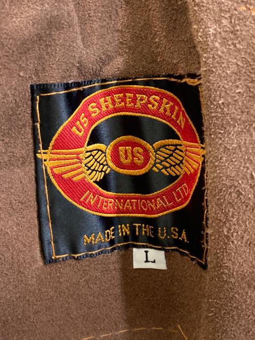 US（ユーエス）US (ユーエス) リアルムートンジャケット ベージュ サイズ:Lの古着・服飾アイテム