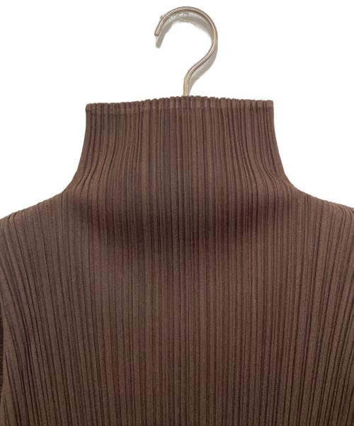 PLEATS PLEASE（プリーツプリーズ）PLEATS PLEASE (プリーツプリーズ) プリーツハイネックロングワンピース　PP84-JH132 ブラウン サイズ:2の古着・服飾アイテム