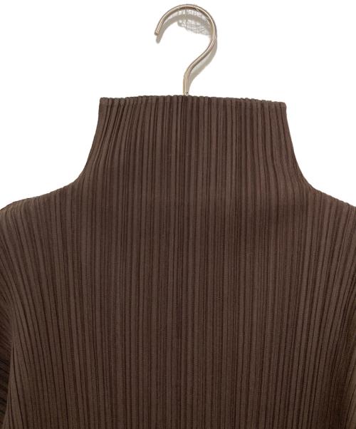 PLEATS PLEASE（プリーツプリーズ）PLEATS PLEASE (プリーツプリーズ) プリーツハイネックロングワンピース　PP84-JH132 ブラウン サイズ:2の古着・服飾アイテム