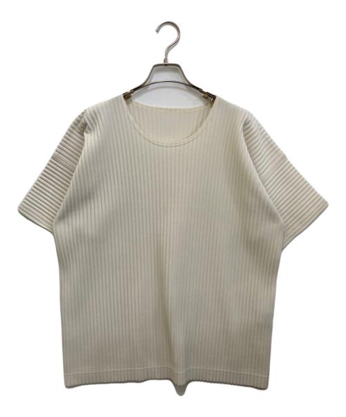 HOMME PLISSE ISSEY MIYAKE（オム プリッセ イッセイ ミヤケ）HOMME PLISSE ISSEY MIYAKE (オム プリッセ イッセイ ミヤケ) プリーツカットソー　HP31JK193 ホワイト サイズ:3の古着・服飾アイテム