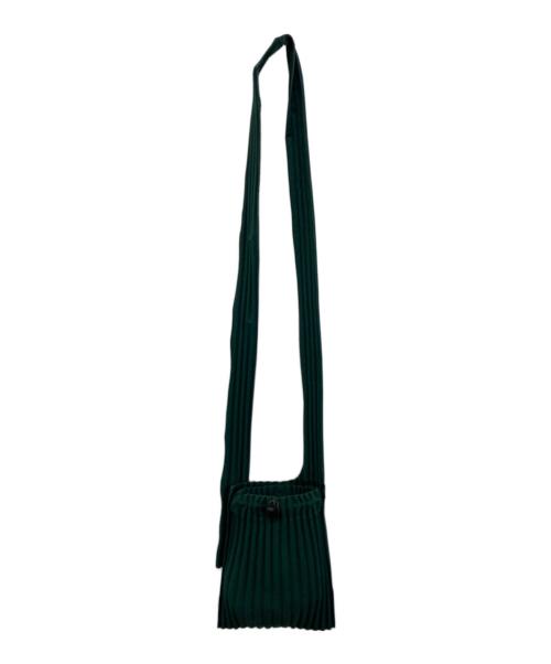 HOMME PLISSE ISSEY MIYAKE（オム プリッセ イッセイ ミヤケ）HOMME PLISSE ISSEY MIYAKE (オム プリッセ イッセイ ミヤケ) プリーツミニショルダーバッグ　HP33AG407 グリーンの古着・服飾アイテム