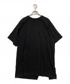 GROUND Yグラウンドワイ）の古着「COTTON JERSEY FRONT RAGLAN SLIT T-SHIRT SHORT SLEEVES」｜ブラック