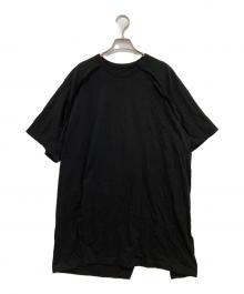 GROUND Y（グラウンドワイ）の古着「COTTON JERSEY FRONT RAGLAN SLIT T-SHIRT SHORT SLEEVES」｜ブラック