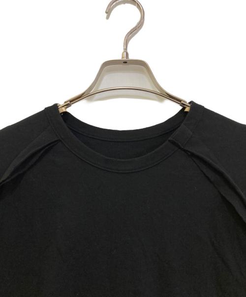 GROUND Y（グラウンドワイ）GROUND Y (グラウンドワイ) COTTON JERSEY FRONT RAGLAN SLIT T-SHIRT SHORT SLEEVES ブラック サイズ:3の古着・服飾アイテム